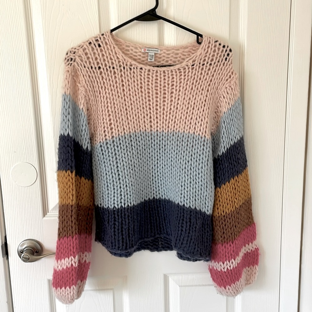 Color block chunky knit